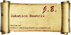 Jakatics Beatrix névjegykártya